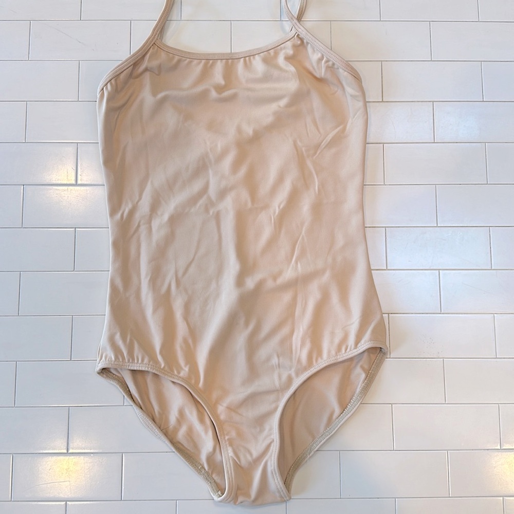 BLOCH Nude Spaghetti Strap Leotard (Kids 8-10) - Picture 3 of 5